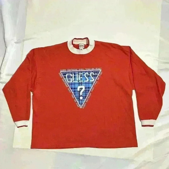 Vintage Guess Jeans 80s USA Spellout Georges Marciano Crew Neck Sweater Large - Picture 1 of 9